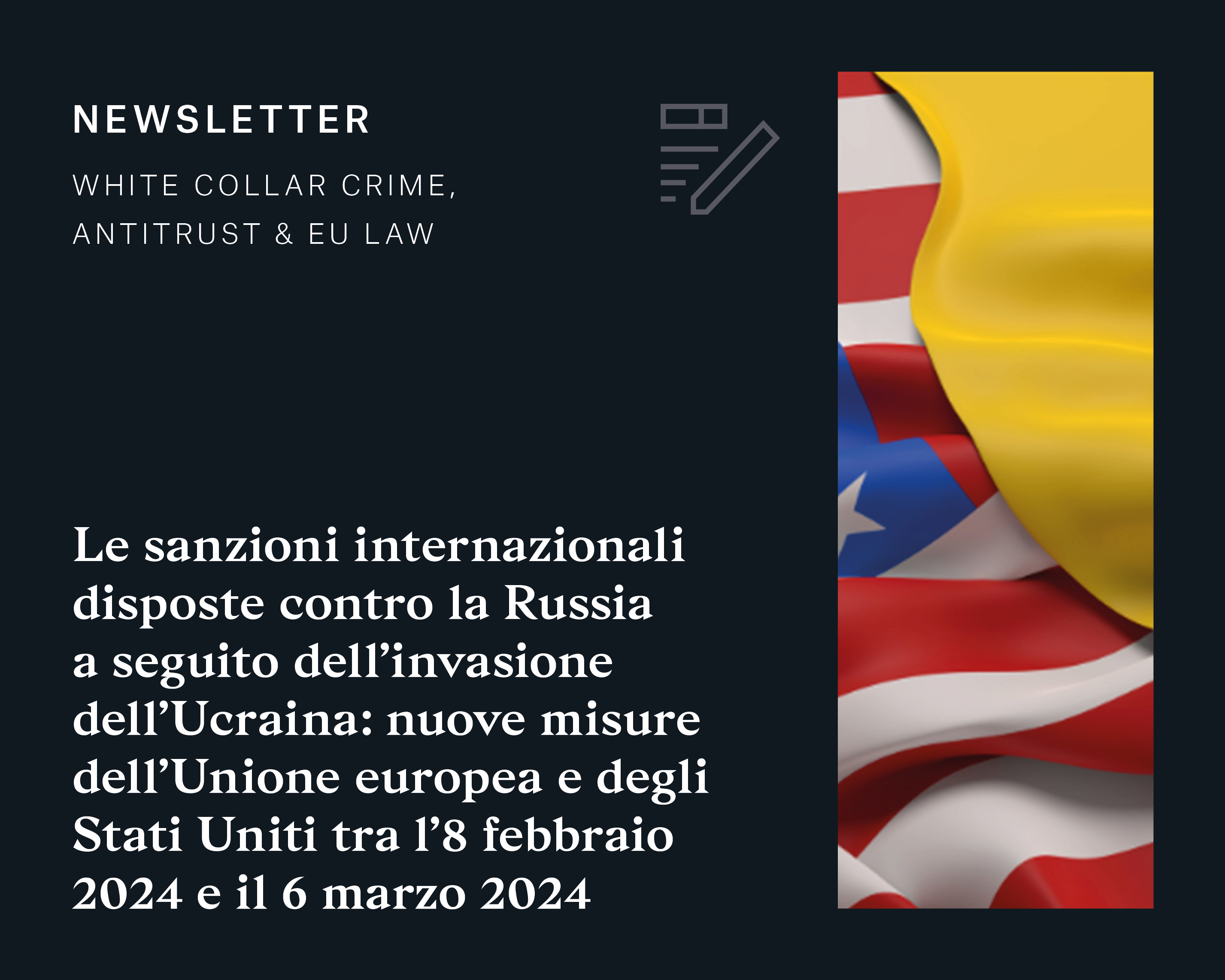 Newsalert | White Collar crime & Investigation; Antitrust & EU Law 08/03/2024